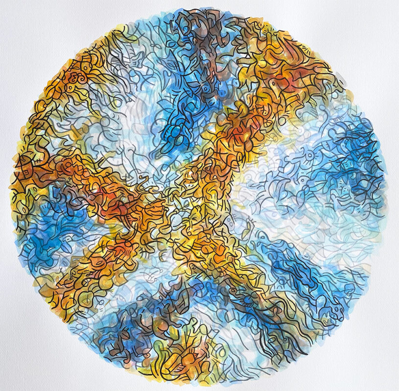 360º watercolor drawing 1