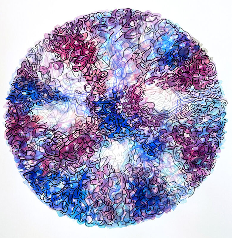 360º watercolor drawing 2