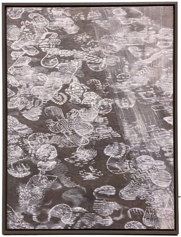 Wet Footsteps- Acrylic on canvas board, 60 x 80 cm, price €1000,- incl. frame